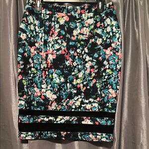 Belle Sky Multicolor Floral Pencil Skirt